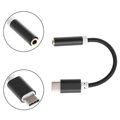 Type-C to 3.5mm Earphone Jack Stereo Adapter Connector Converter Cable for Xiaomi 6