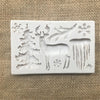 Rectangular Gray White Silicone Christmas Tree Elk Snowflake Icicle Fondant Mold