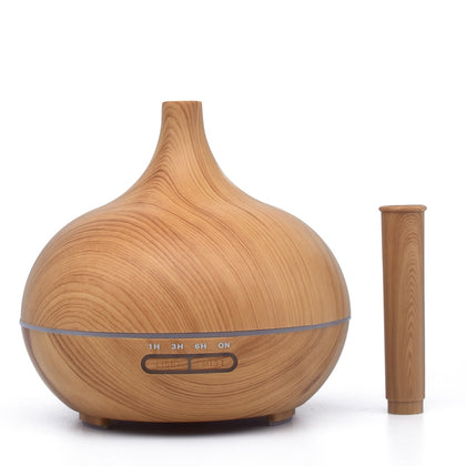 Essential Oil Diffuser Vase Wood Grain Aromatherapy Cool Mist Humidifier