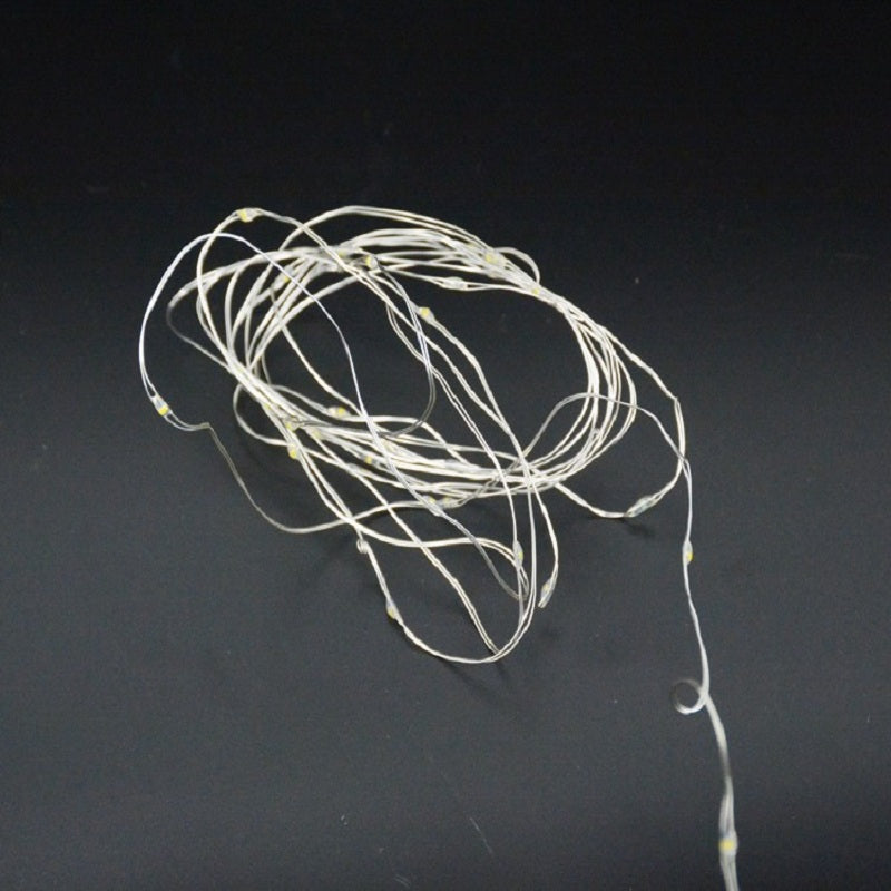 10M 100-LED Silver Wire Strip Light Battery Operated Fairy Lights Garlands Christmas Holiday Wedding Party 1PC