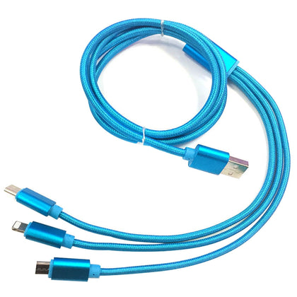 1.2M 3 in 1 USB Charger Cable for Micro 8 Pin Type-C