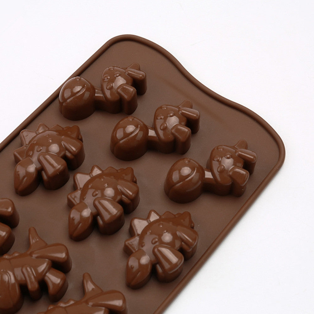 12 Cavity Dinosaur Silicone Cake Chocolate Candy Mould Cookies Baking DIY Mold