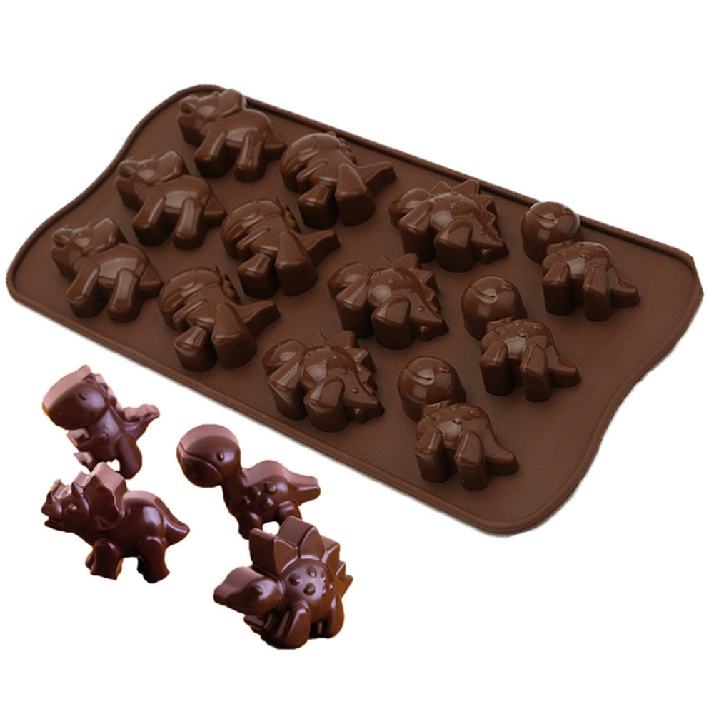 12 Cavity Dinosaur Silicone Cake Chocolate Candy Mould Cookies Baking DIY Mold