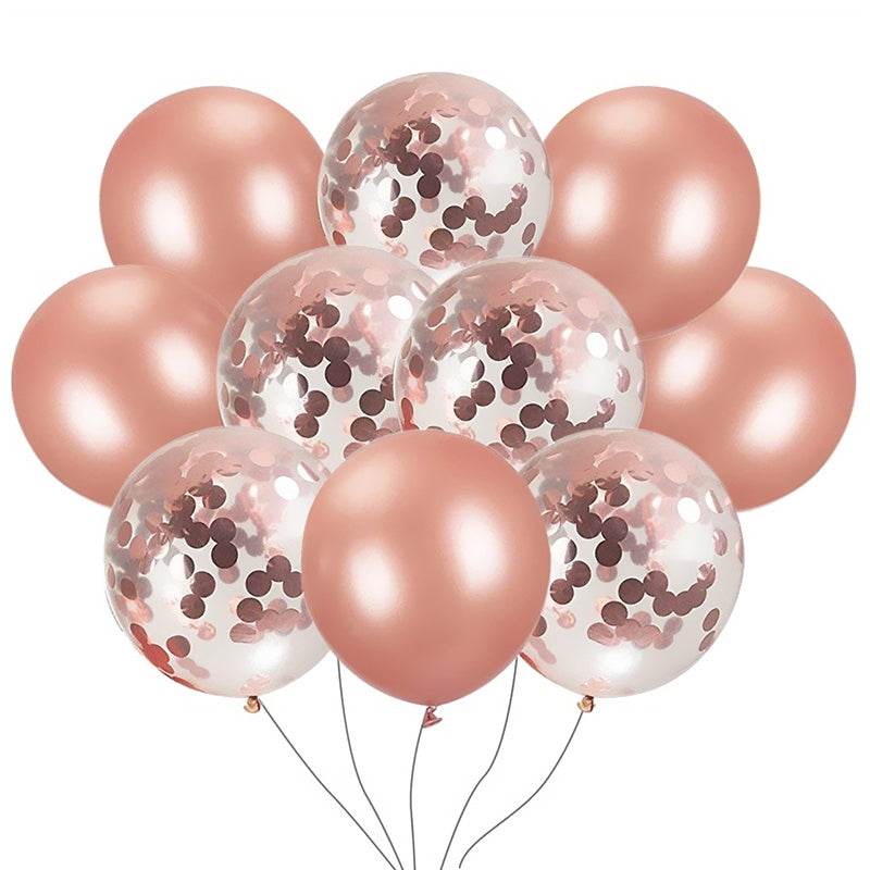 10PCS Rose Gold Confetti Balloons Great for Wedding Decorations Birthday Party