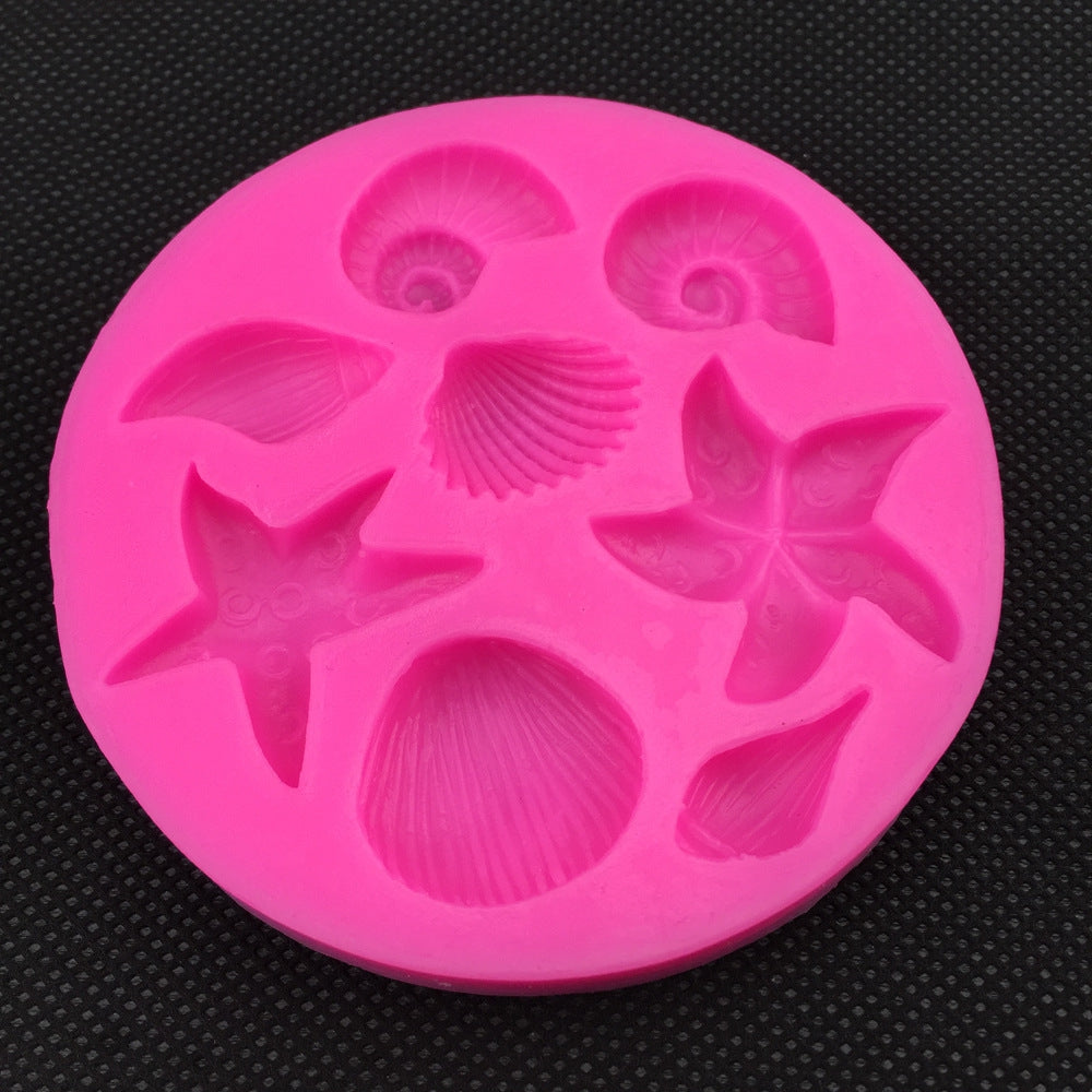 3D Starfish Sea Shells Animal Silicone Mould Fondant Cake Decorating Tools Chocolate Candy Molds Kitchen Baking Moulds