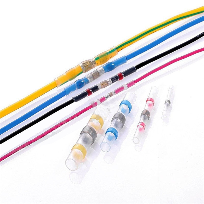 Heat Shrink Solder Sleeves Connector Electrical Wire Terminals Butt Crimp Tool 50pcs