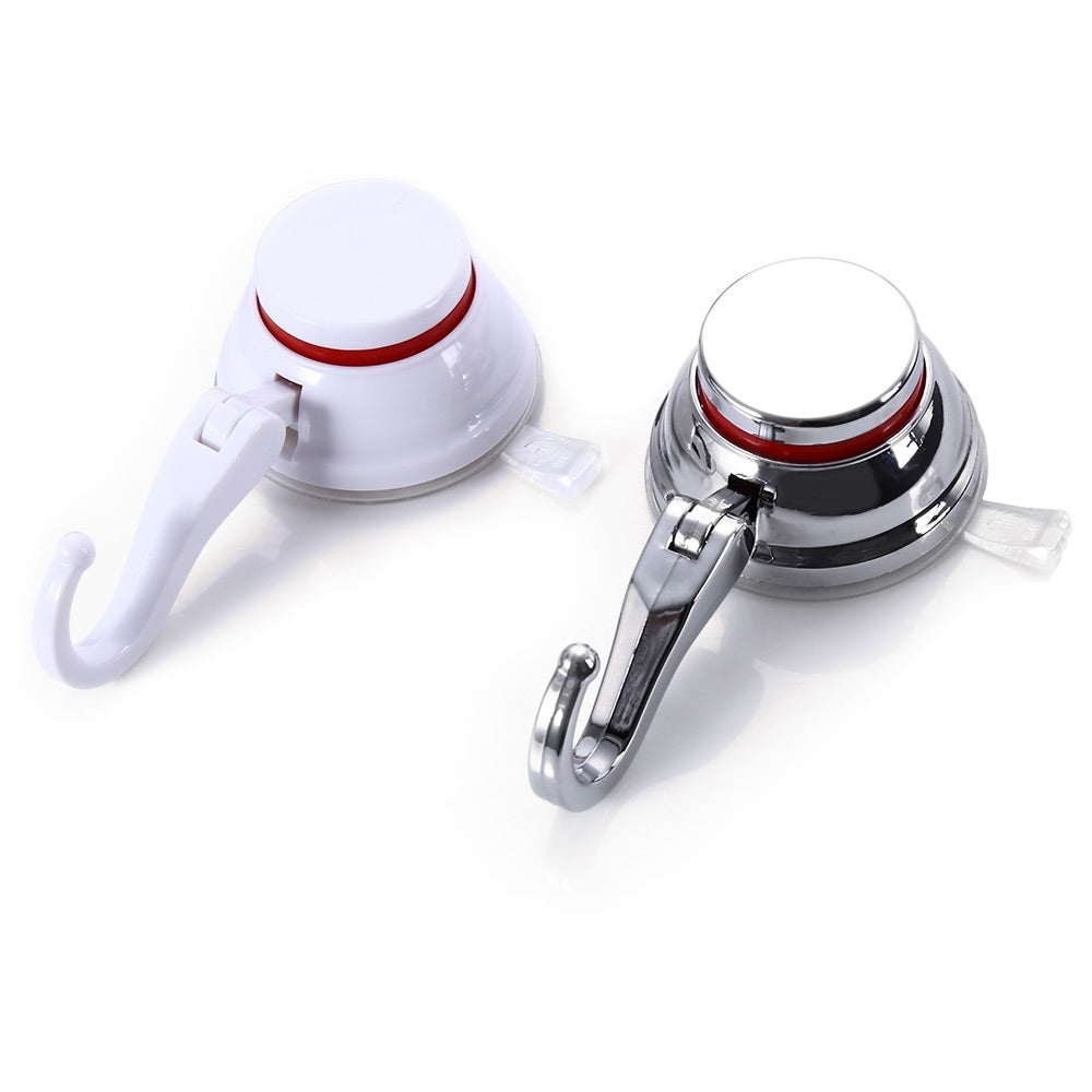 1001 - 3 Removable Strong Suction Cup Hook Single Vacuum Sucker Press-button Lock Design