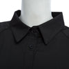 Chic Turn Down Collar Long Sleeve Pure Color Cut Out Button Design Chiffon Blouse for Women