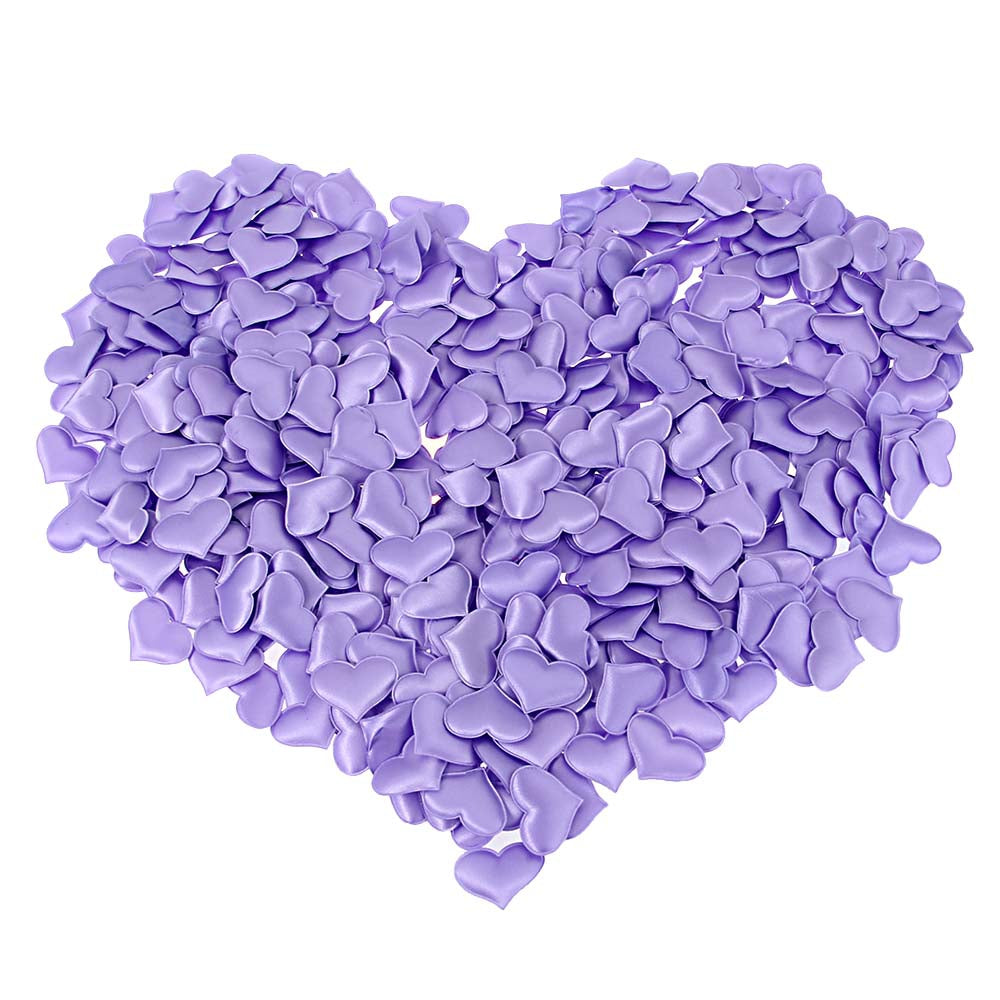1000pcs Padded Fabric Heart Applique for Wedding Party Decoration Scrapbook Hair Craft