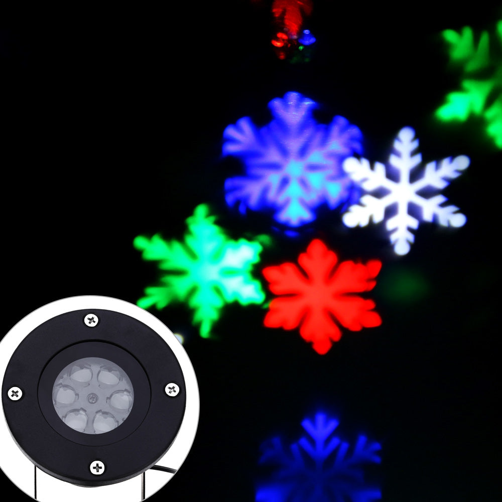 Lightme 110 - 240V 6W LED Waterproof Colorful Snowflake Light Landscape Projector Lamp