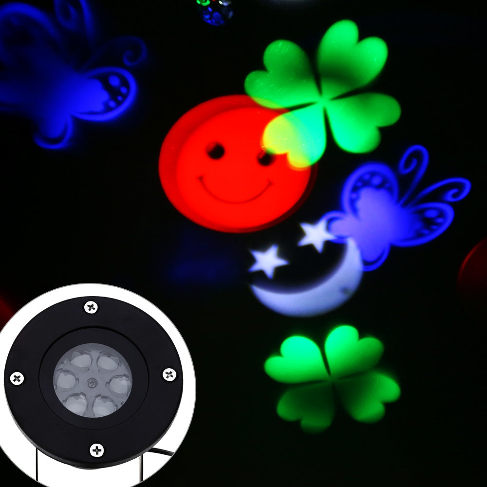 110 - 240V 4W LED Waterproof Smiling Face Light Landscape Projector Lamp