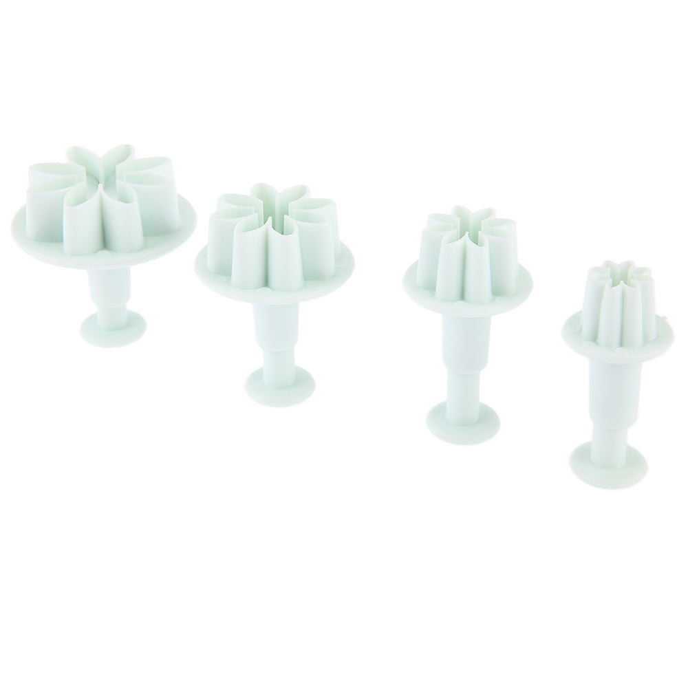 4pcs Sunflower Plastic Plunger Daisy Flower Cookie Cake Decorating Fondant Mold