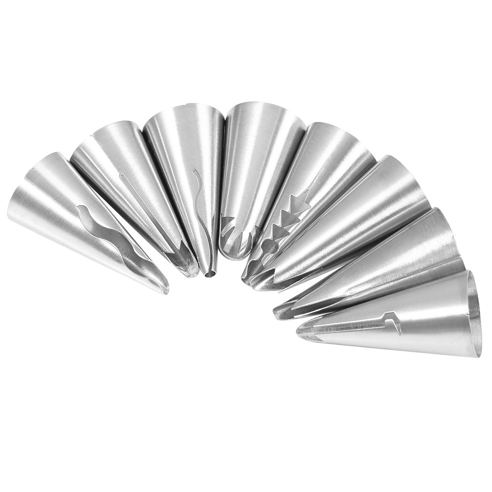 8pcs Stainless Steel Buttercream Icing Piping Nozzles DIY Baking Tools for Cake Cupcake Decoration