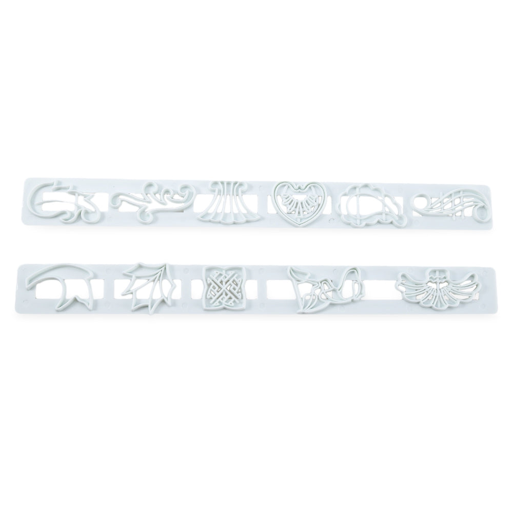 2pcs Fondant Artwork Style Cake Cookie Mold Decorating Cutter