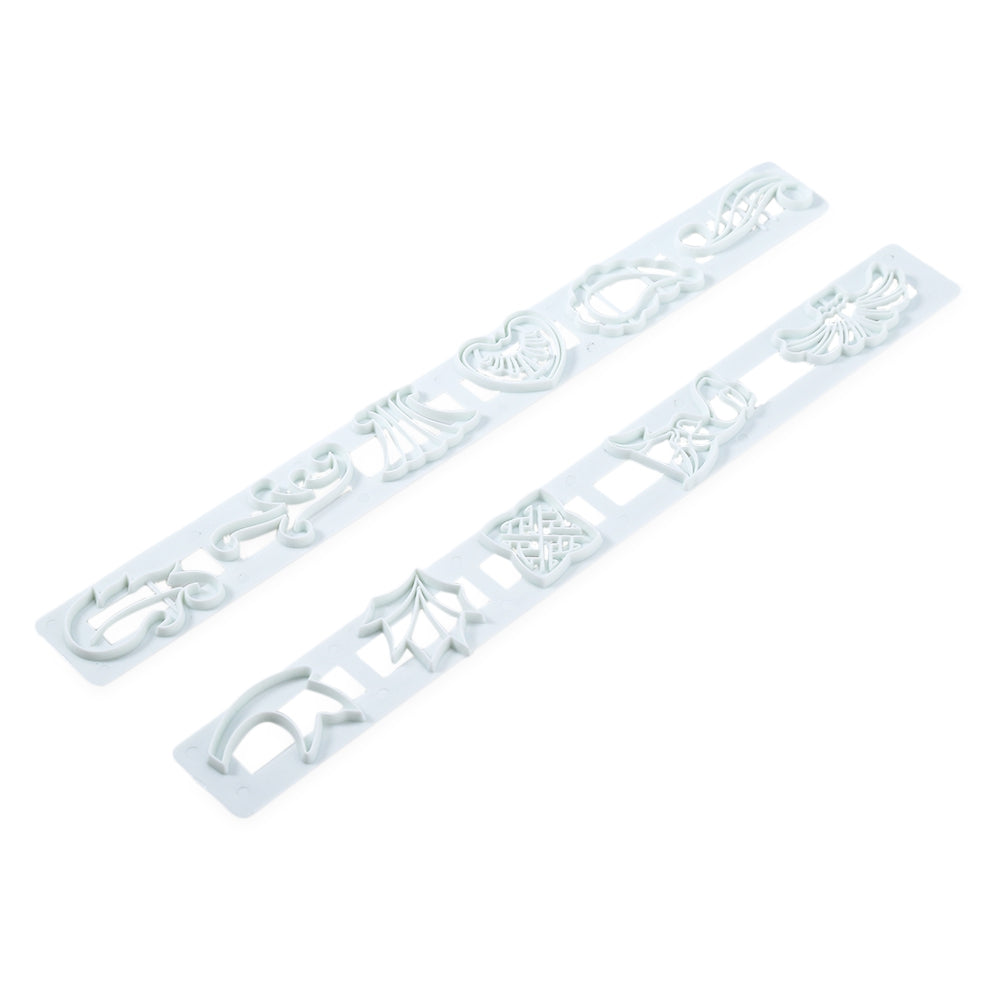 2pcs Fondant Artwork Style Cake Cookie Mold Decorating Cutter