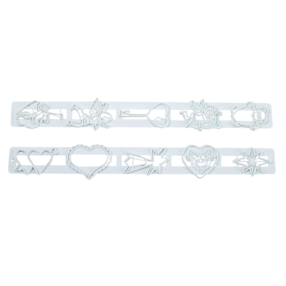 2pcs Fondant Love Heart Cake Cookie Mold Decorating Cutter