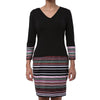 V-Neck Striped Long Sleeve Dress