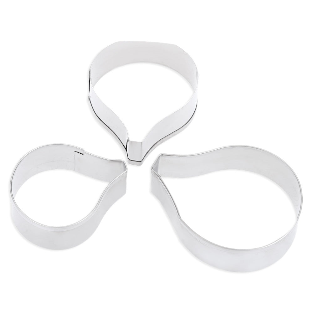 3pcs Flower Petal Stainless Steel Sugarcraft Cake Cutter Baking Mold