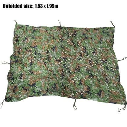 1.53M x 1.99M Woodland Military Car Cover Hunting Camping Tent Camouflage Net Netting