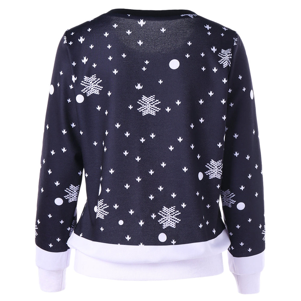 Ugly Christmas Elk Snowflake Sweatshirt