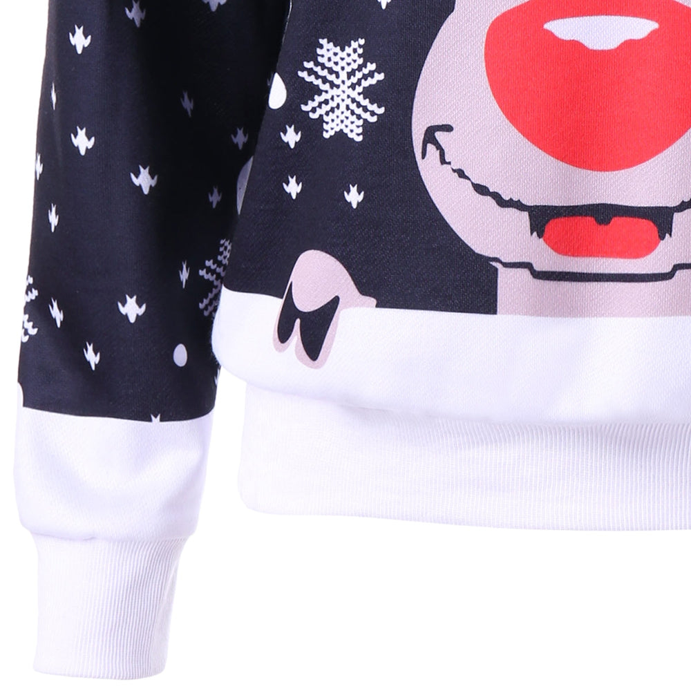 Ugly Christmas Elk Snowflake Sweatshirt