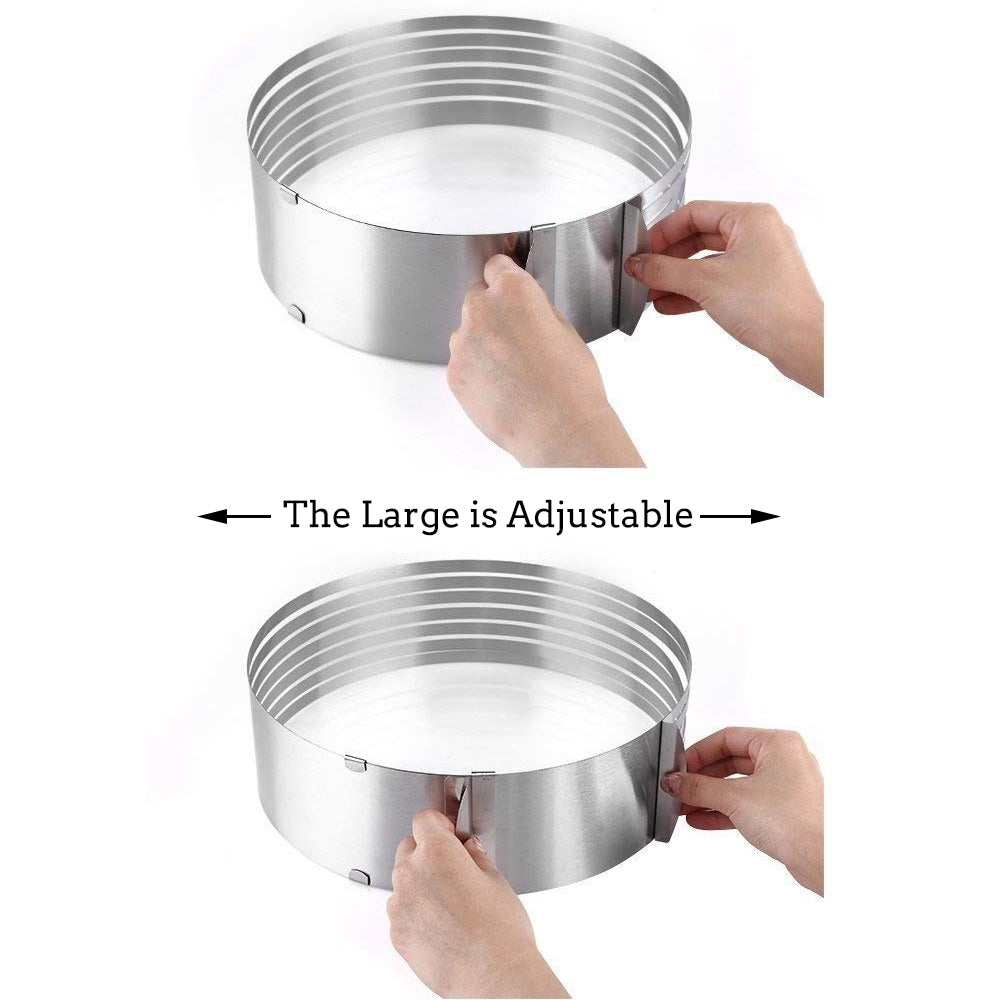 Layer Cake Slicer Adjustable Retractable Stainless Steel Mousse Mold Round Baking Kit Mould Cut Tools