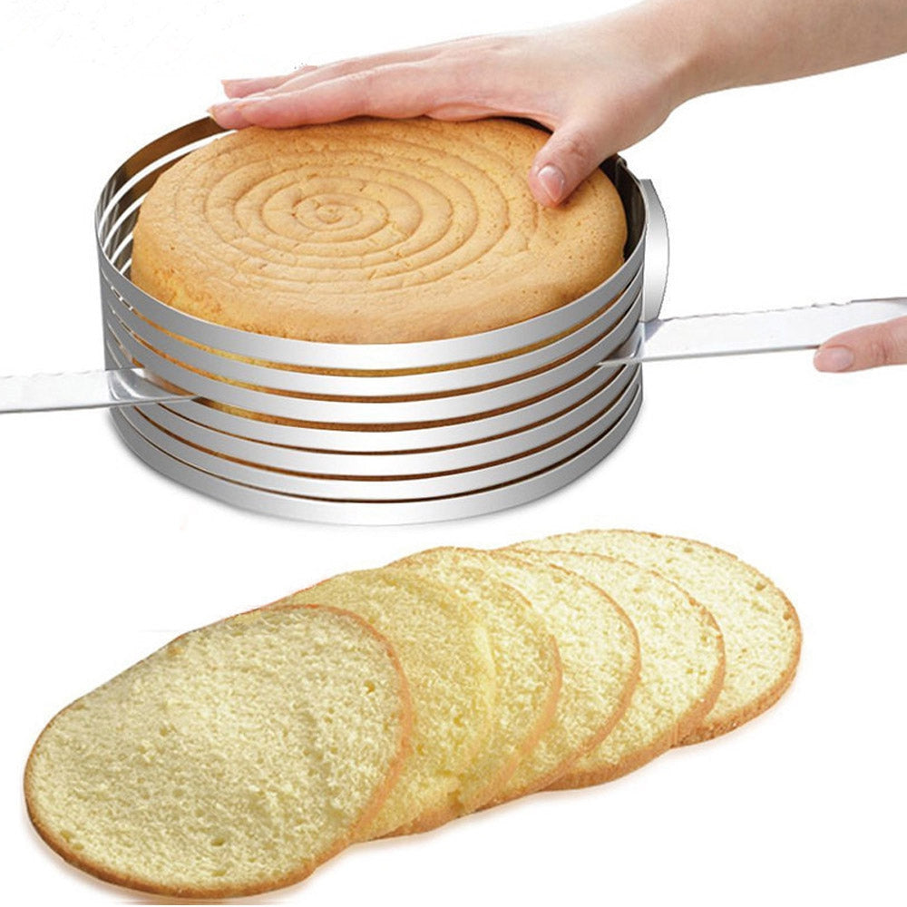 Layer Cake Slicer Adjustable Retractable Stainless Steel Mousse Mold Round Baking Kit Mould Cut Tools