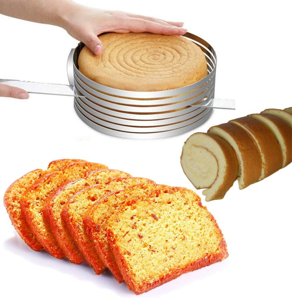Layer Cake Slicer Adjustable Retractable Stainless Steel Mousse Mold Round Baking Kit Mould Cut Tools