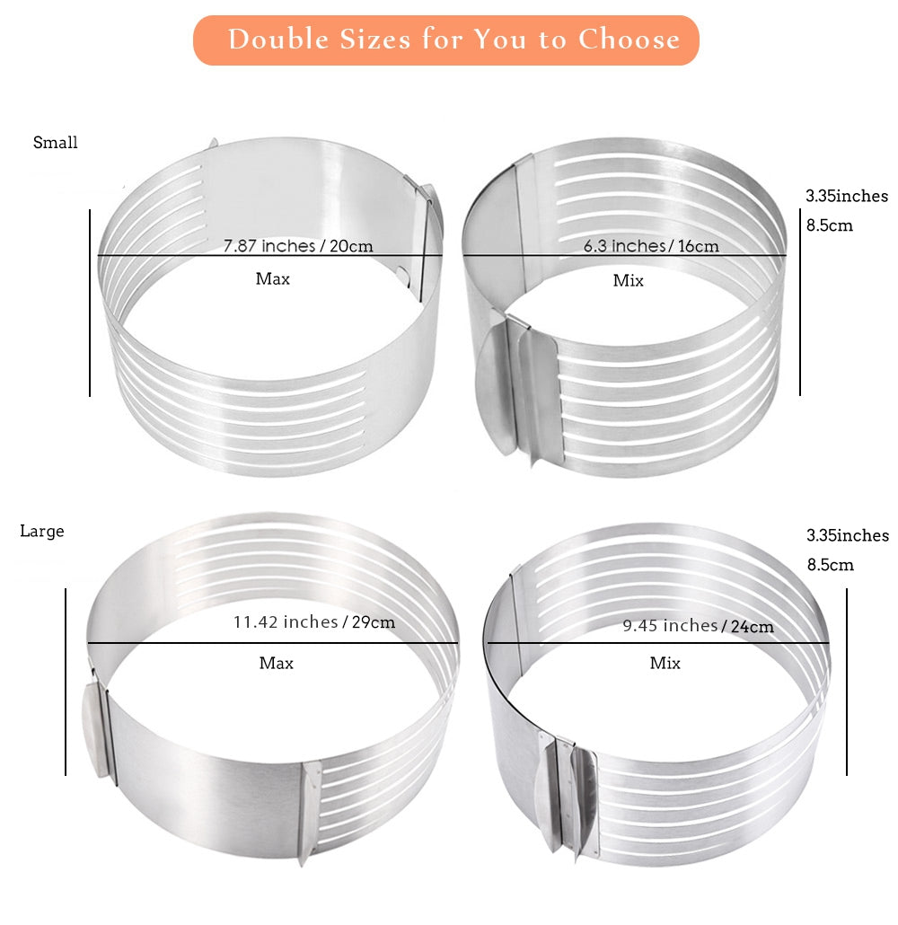 Layer Cake Slicer Adjustable Retractable Stainless Steel Mousse Mold Round Baking Kit Mould Cut Tools