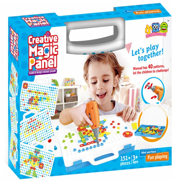 Educational Assembled Building Blocks Electric Drill Toy for Kids