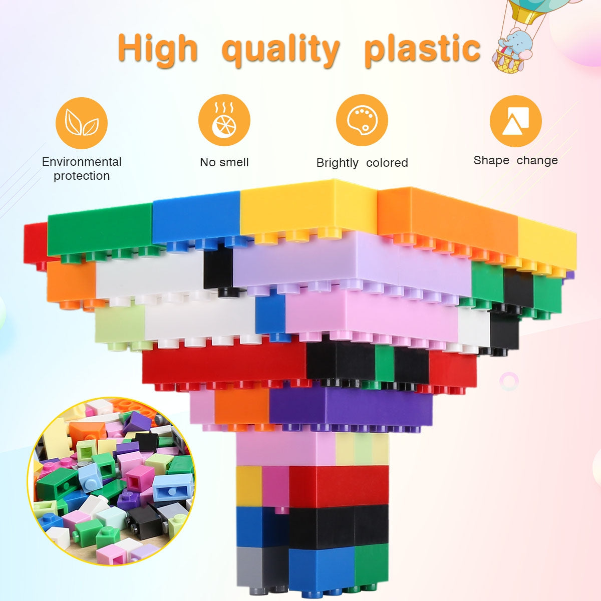 1000PCS Basic Building Brick Kit Educational DIY Set Compatible to All Major brands