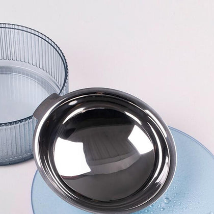Pet feeding bowl heatable stainless steel for cats and dogs