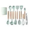 Household Silicone Wooden Cooking Utensil Kitchen Accessories Set