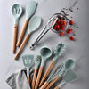 Household Silicone Wooden Cooking Utensil Kitchen Accessories Set
