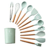 Household Silicone Wooden Cooking Utensil Kitchen Accessories Set