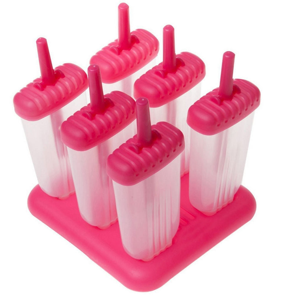 6pcs Ice Cream Popsicle Mold Cooking Tool Rectangle Shaped Reusable