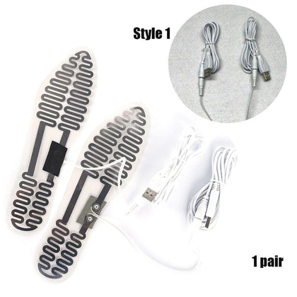1 Pair 5v Usb Heating Element Shoes Insoles 6.5*23cm Winter Outdoor Sports Ski Shoes For  Heating Insole Winter Warm