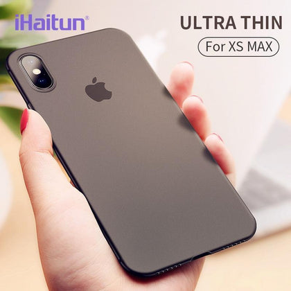 iHaitun Luxury Ultra Thin Case For iPhone XS MAX XR X Cases PC Slim Transparent Back Cover For iPhone XS MAX X 10 Phone Case