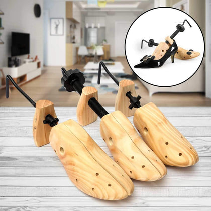 Unisex 1 Piece Shoe Stretcher Wooden Shoes Tree Shaper Rack,Wood Adjustable Flats Pumps Boots Expander Trees Size S/M/L