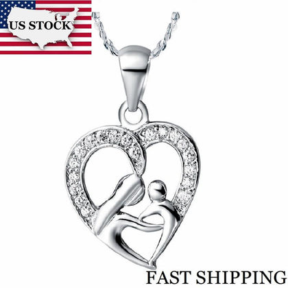 US STOCK Uloveido 10% Off Mothers Day Gifts for Mom Silver Color Necklace Fashion Necklace Pendant for Women Girls N595