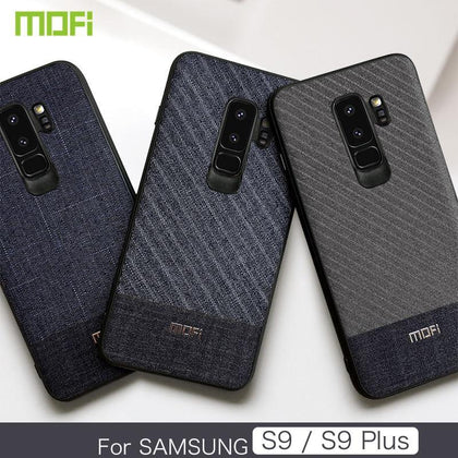 For Samsung S9 Case For Samsung S9 plus Cover Fabric Cloth For Samsung S9 S9P Case Business Dark Color Handcraft Gentleman Case