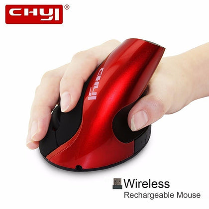 CHYI Wireless Ergonomic Vertical Mouse 1600 DPI Computer USB Built-in Rechargeable Battery Optical PC Mice For Laptop Desktop