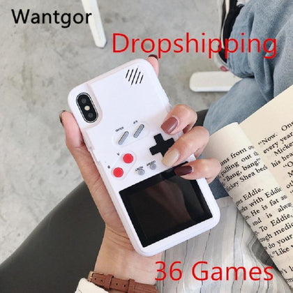 Retro Full Color Display Game phone Case for iPhone 6 7 8 Plus TPU Frame gameboy coque for iPhone X Xs Max Xr Funda Capa