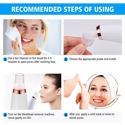 Blackhead Remover Skin Care Pore Vacuum Acne Pimple Removal Vacuum Suction Tool Facial Diamond Dermabrasion Machine Face Clean