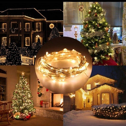 10M 5M Button AA Battery USB Operated LED String Lights Fairy bulb for Christmas Xmas Garland Party Wedding Decoration ourdoor