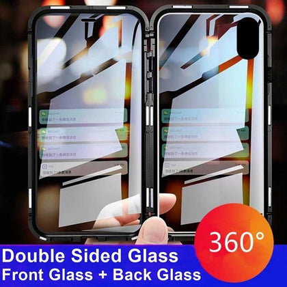 Magnetic Case For Iphone XS MAX X 7 8 Plus Coque Metal Phone Cover Two Side Tempered Glass 360 Funda Cases Fundas Capa Carcasa