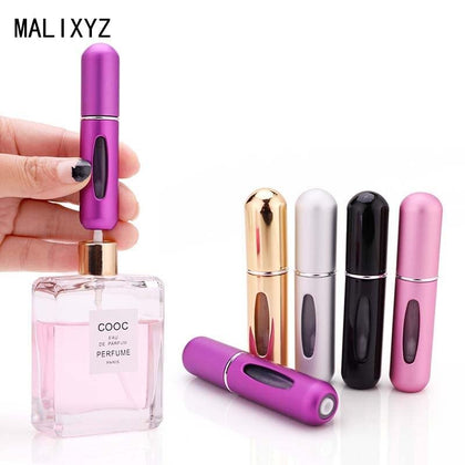 MALIXYZ 5ml Refillable Mini Perfume Spray Bottle Aluminum Spray Atomizer Portable Travel Cosmetic Container Perfume Bottle