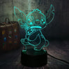 New 4 Design Cute Stitch Alien Dog Cartoon 3D Led Night Light 7 Color Baby Sleep Desk Lamp Home Decor Holiday Kid Christmas Gift