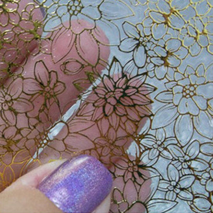 Nail sticker leaf lace design nail applique beauty foil decoration embossed 3D nail sticker flower blooming 3D nail art sticker 