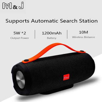 M&J Portable wireless Bluetooth Speaker Stereo big power 10W system TF FM Radio Music Subwoofer Column Speakers for Computer